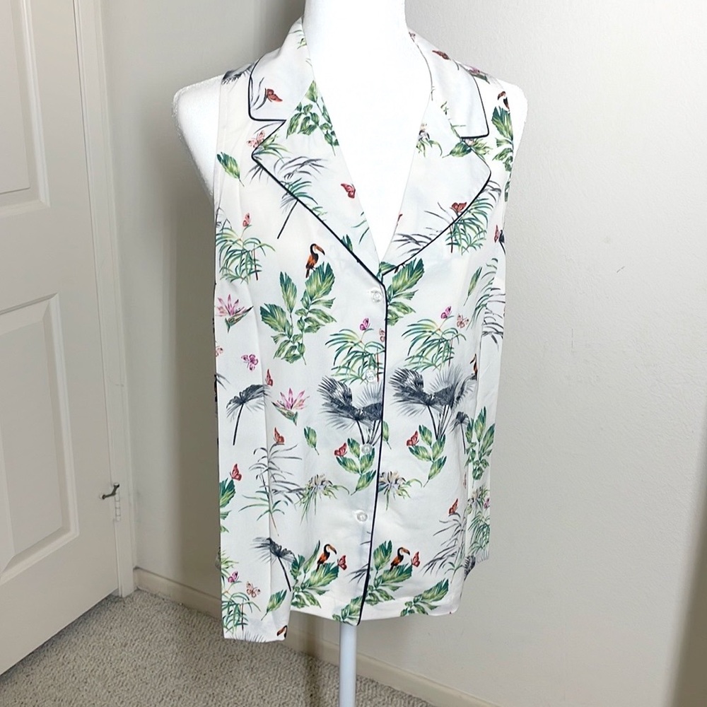 Rachel Roy floral birds tank top blouse